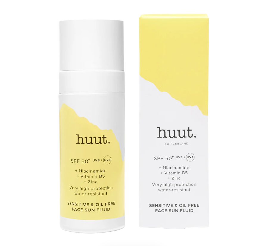 HUUT. SWITZERLAND SENSITIVE AND OIL-FREE SUN FLUID SPF50+