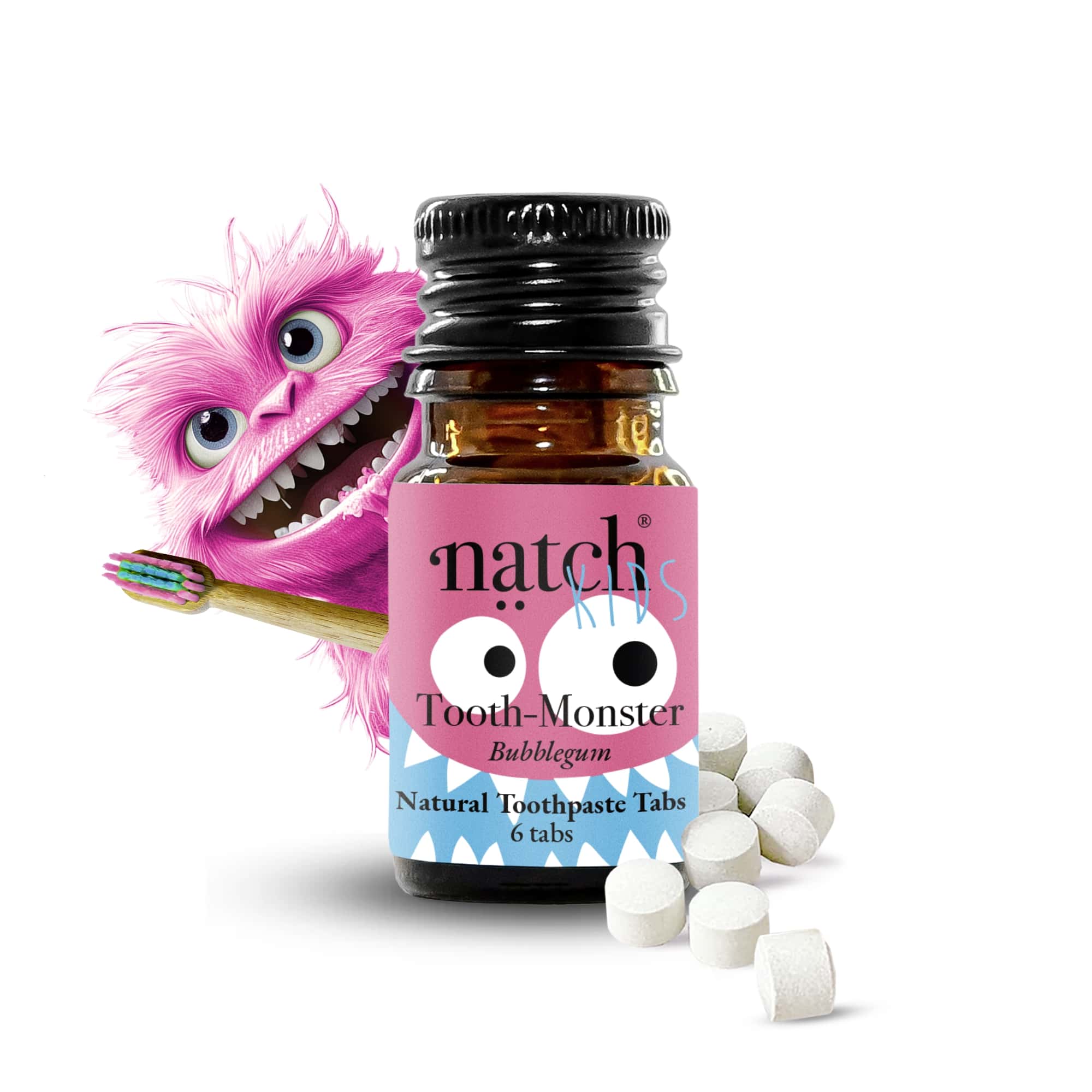 NATCH TOOTHMONSTER KIDS BUBBLEGUM TRAVEL