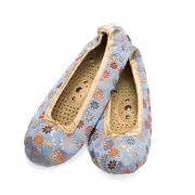 SALE - HOLISTIC SILK MASSAGESLIPPERS "LAVENDER GOLD BLOSSOM" SIZE S