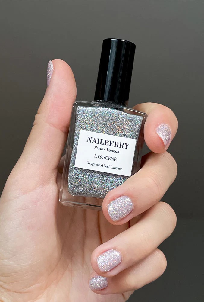 NAILBERRY NAIL LACQUER COSMIC - OXY SEMI SHEER GLITTER