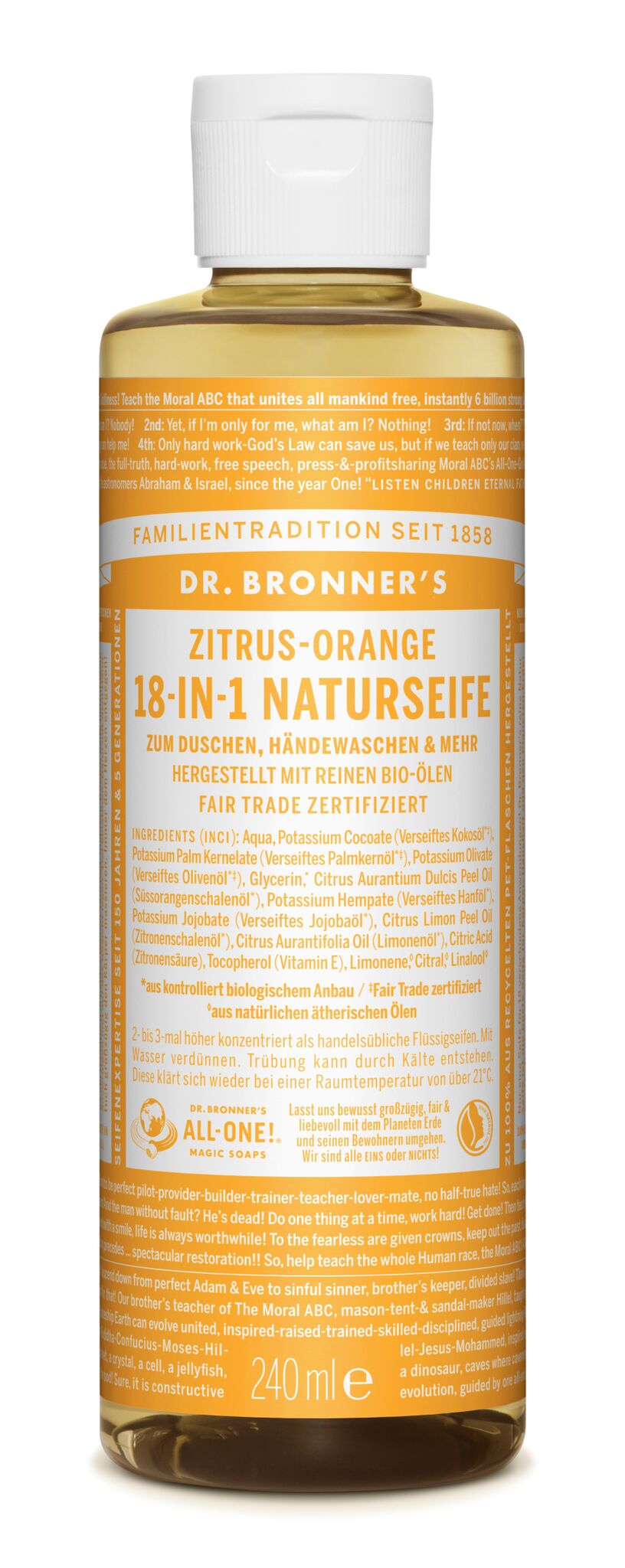 DR. BRONNER'S NATURSEIFE ZITRUS ORANGE - LIQUID SOAP