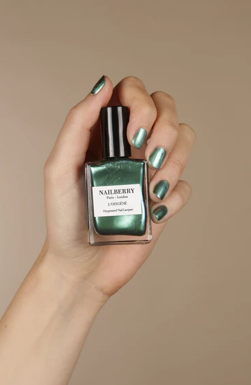 NAILBERRY NAIL LACQUER  GLAMAZON - OXY PEARLISED GREEN BLUE