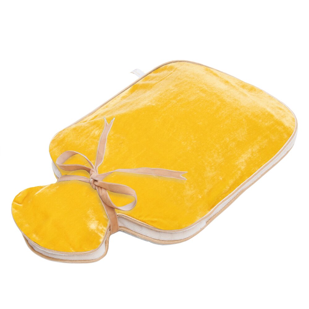 SALE - HOLISTIC SILK HOT WATER BOTTLE - WÄRMFLASCHE SEIDENSAMT - SAFFRON SILK VELVET