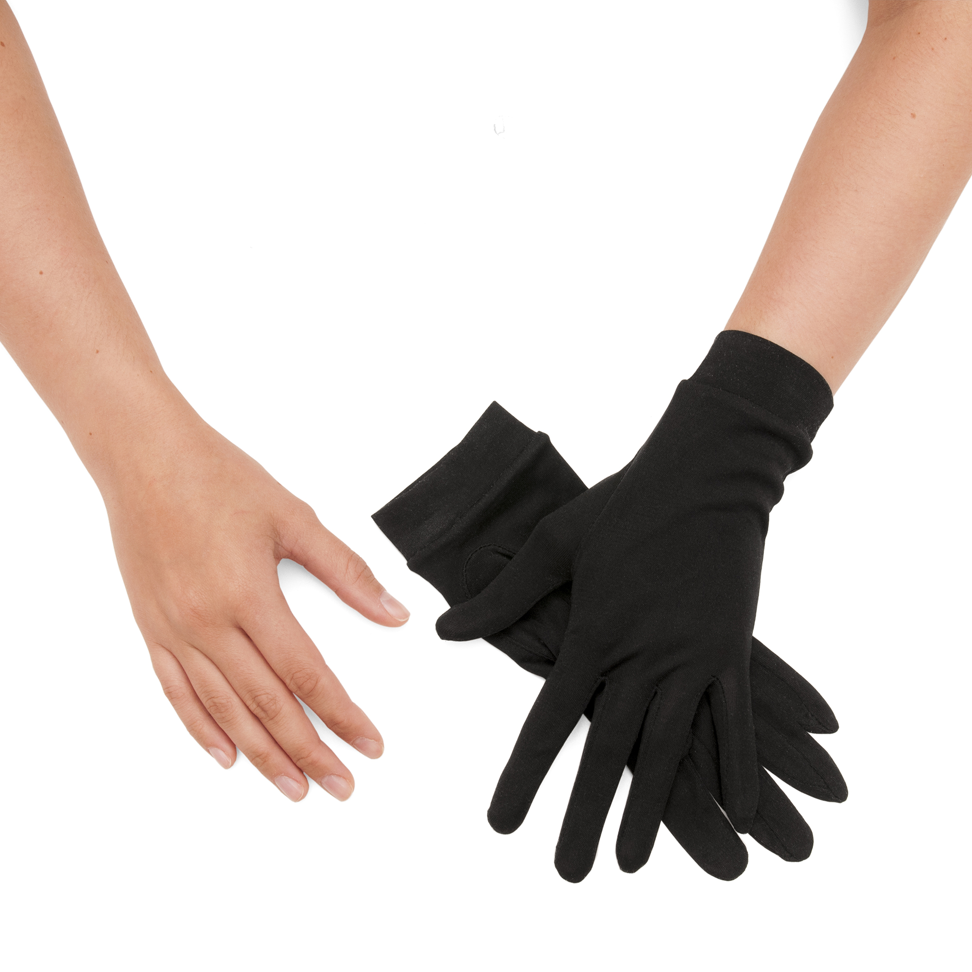 SALE - HOLISTIC SILK PURE SILK MOISTURISING GLOVES BLACK