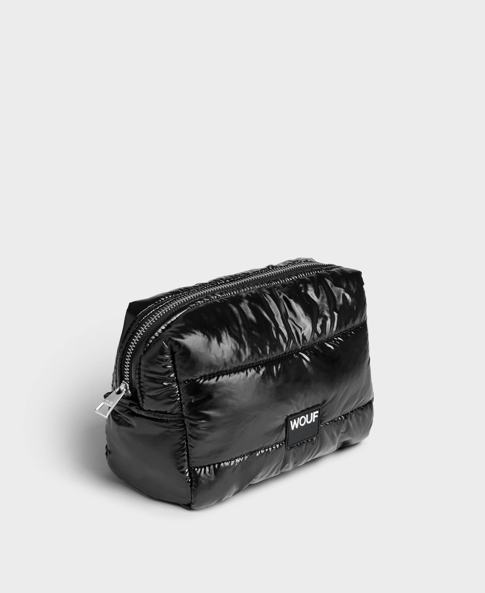 WOUF BLACK GLOSSY TOILETRY BAG