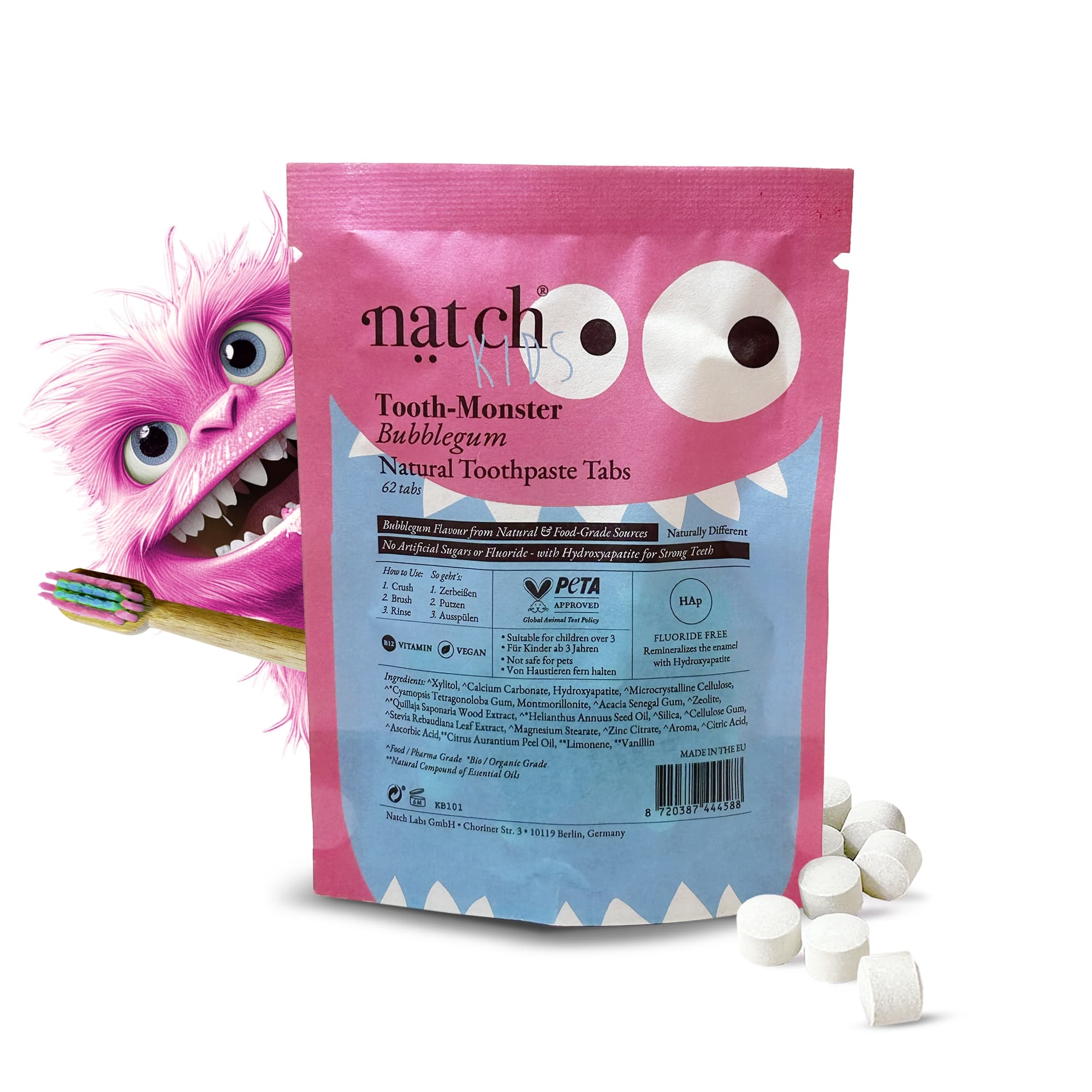 NATCH TOOTHMONSTER KIDS BUBBLEGUM BAG