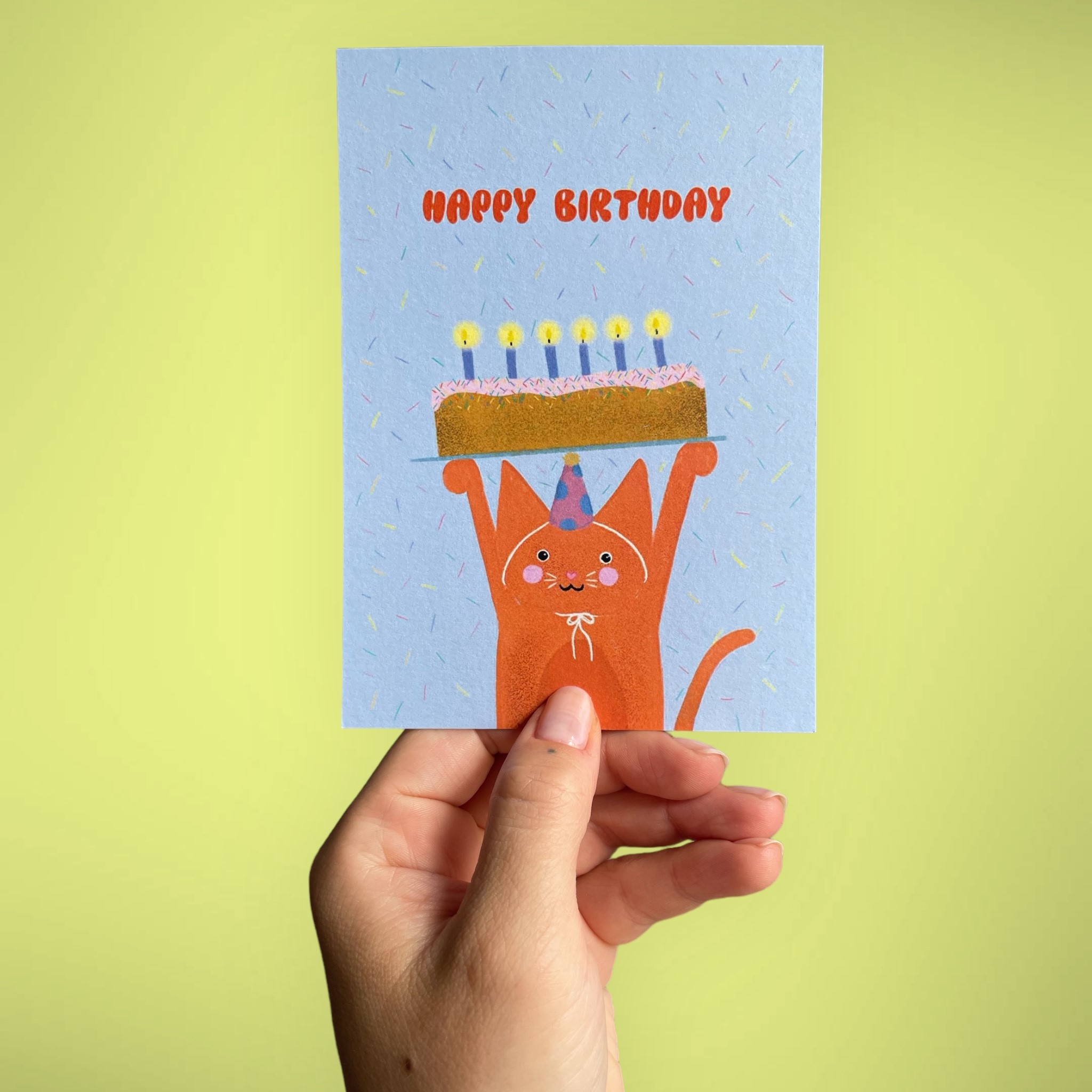 ARION ILLUSTRIERT - GRUSSKARTE HAPPY BIRTHDAY CAT