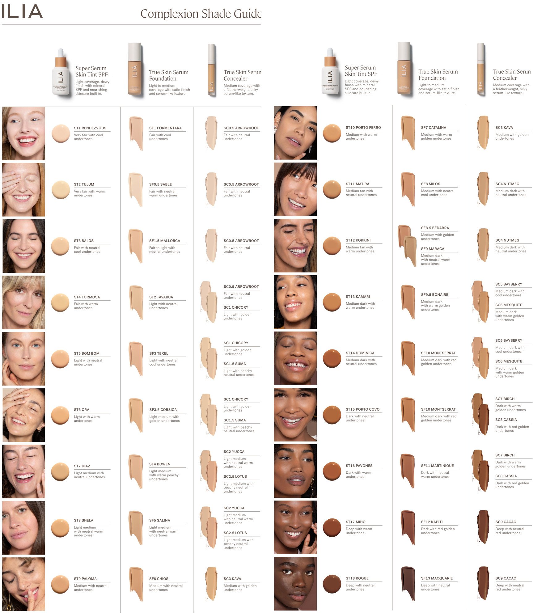 ILIA BEAUTY TRUE SKIN SERUM FOUNDATION